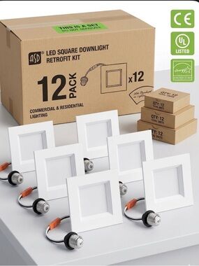 ASD LED Square Downlight Retrofit Kit - White